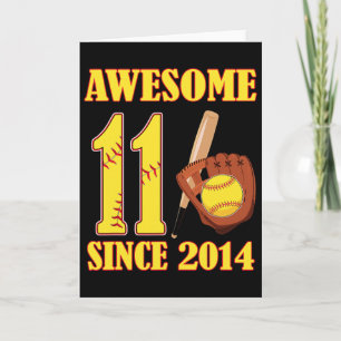 Awesome 11 Year Old Since 2014 11th Birthday Softl Card