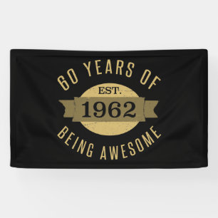 Awesome 1962 60th Birthday Banner
