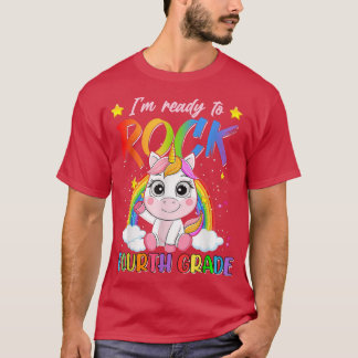 Awesome 1st Day Of School Unicorn Ready To Rock Fo T-Shirt