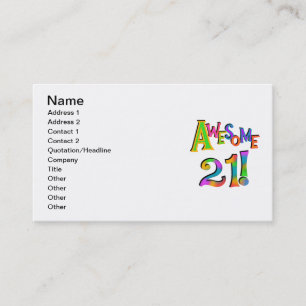 Awesome 21 Birthday T-shirts and Gifts Business Card
