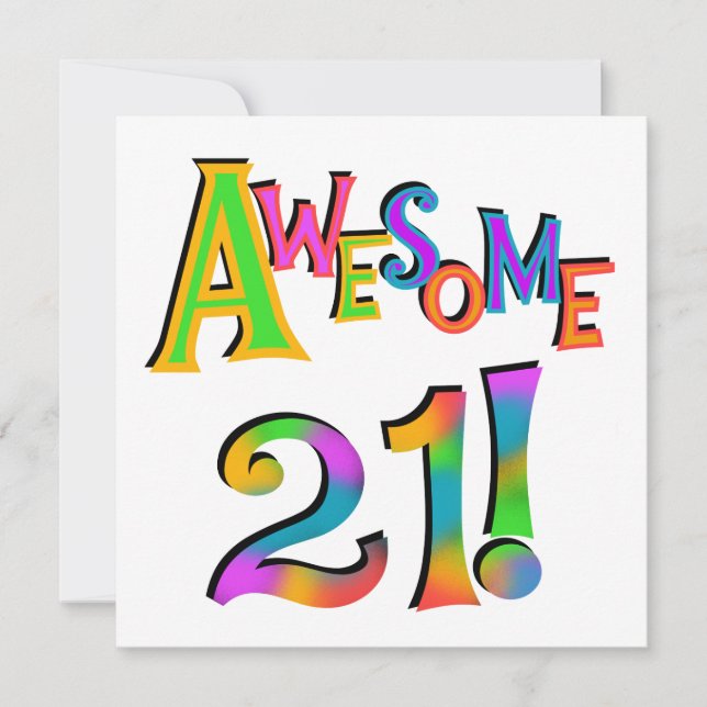 Awesome 21 Birthday T-shirts and Gifts Card (Front)