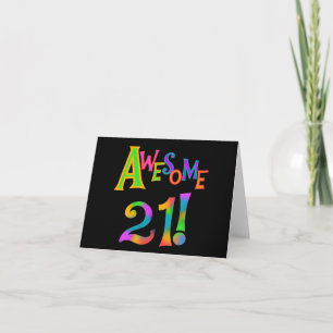 Awesome 21 Birthday T-shirts and Gifts Card