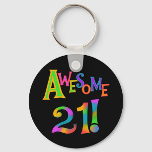 Awesome 21 Birthday T-shirts and Gifts Key Ring