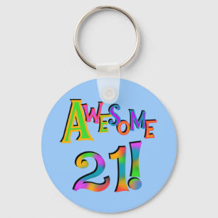 Awesome 21 Birthday T-shirts and Gifts Key Ring