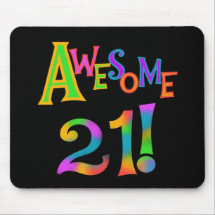 Awesome 21 Birthday T-shirts and Gifts Mouse Mat