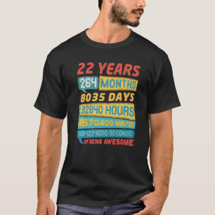 Awesome 22 Years Old Vintage 22nd Birthday T-Shirt