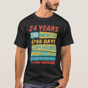 Awesome 24 Years Old Vintage 24th Birthday T-Shirt