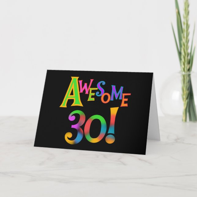 Awesome 30 Birthday T-shirts and Gifts Card (Front)