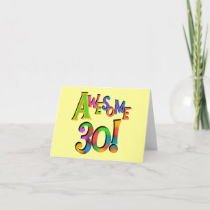 Awesome 30 Birthday T-shirts and Gifts Card