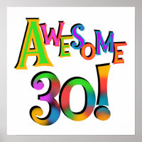 Awesome 30 Birthday T-shirts and Gifts