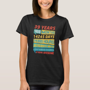 Awesome 39 Years Old Vintage 39th Birthday T-Shirt