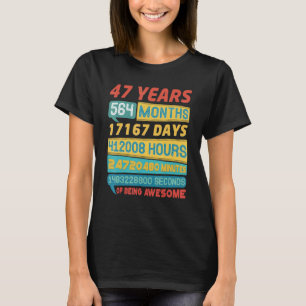 Awesome 47 Years Old Vintage 47th Birthday T-Shirt