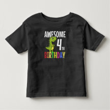 Awesome 4th Birthday: Dinosaur Kids Funny Gift