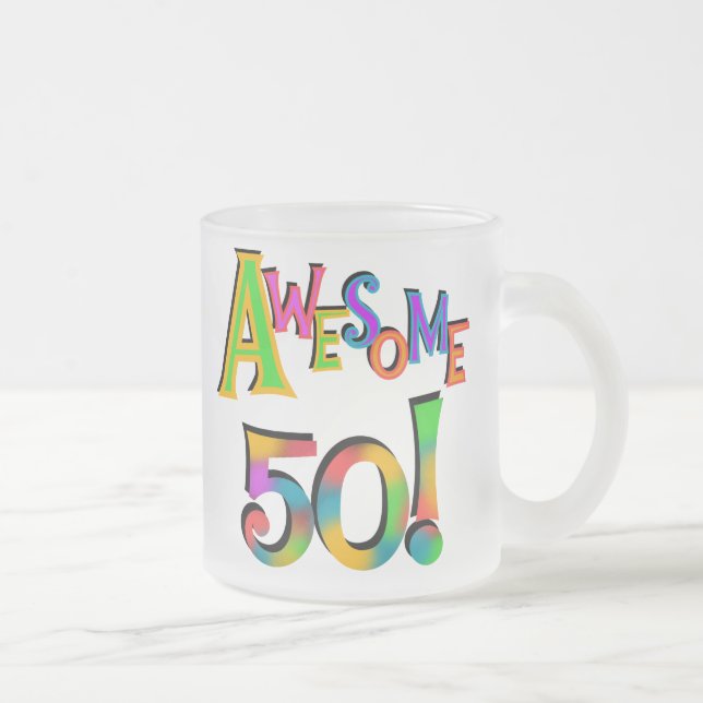 Awesome 50 Birthday T-shirts and Gifts Frosted Glass Coffee Mug (Right)