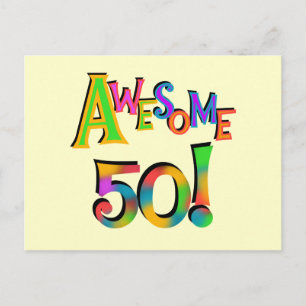 Awesome 50 Birthday T-shirts and Gifts Postcard