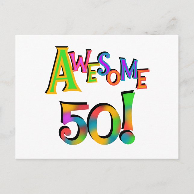 Awesome 50 Birthday T-shirts and Gifts Postcard (Front)