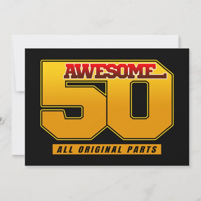 Awesome 50 Years Birthday Anniversary Invitation (Front)