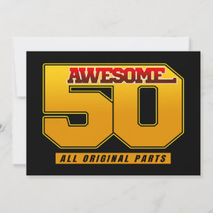 Awesome 50 Years Birthday Anniversary Invitation