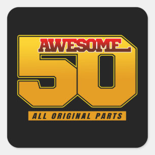 Awesome 50 Years Birthday Anniversary Square Sticker