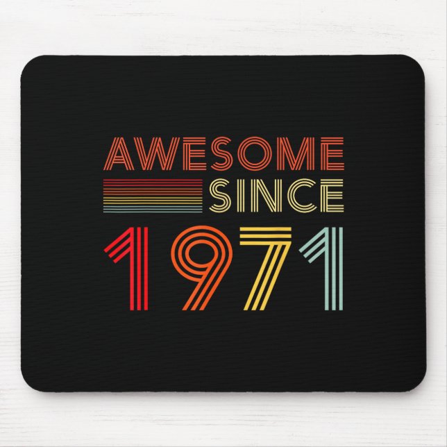 Awesome 55 Birthday Decorations Men 55yr 1971 55th Mouse Mat (Front)