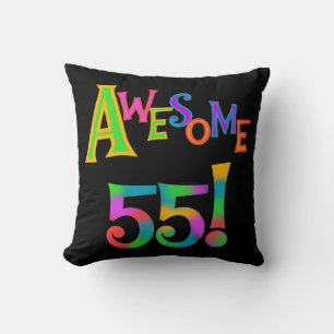 Awesome 55 Birthday T-shirts and Gifts Cushion