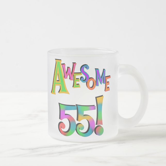 Awesome 55 Birthday T-shirts and Gifts Frosted Glass Coffee Mug (Right)