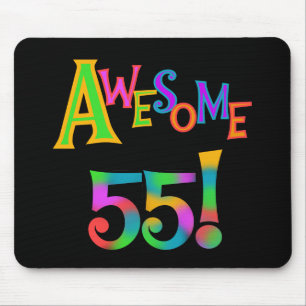 Awesome 55 Birthday T-shirts and Gifts Mouse Mat