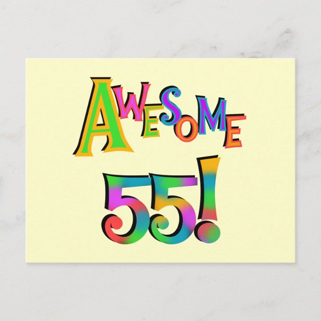 Awesome 55 Birthday T-shirts and Gifts Postcard (Front)