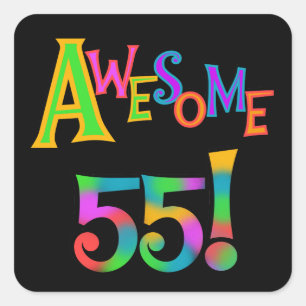 Awesome 55 Birthday T-shirts and Gifts Square Sticker