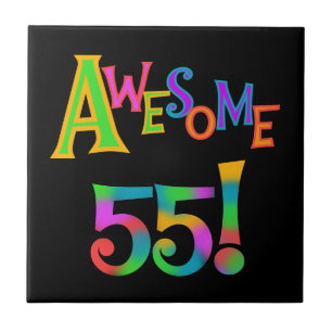 Awesome 55 Birthday T-shirts and Gifts Tile