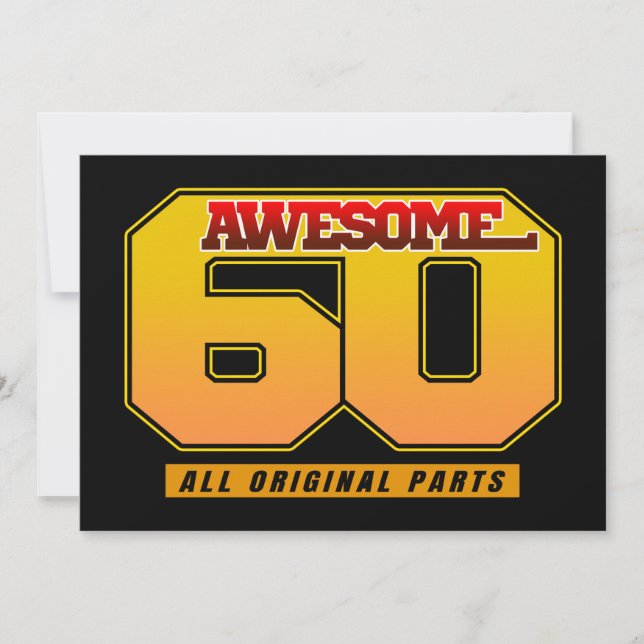 Awesome 60 All Original Parts Invitation (Front)
