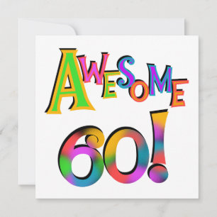 Awesome 60 Birthday T-shirts and Gifts Card