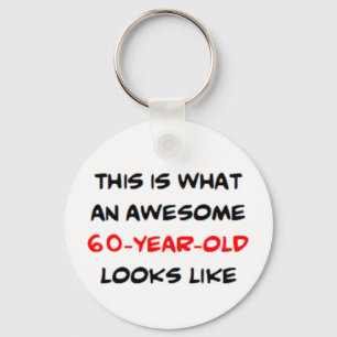 awesome 60 year old coffee mug key ring