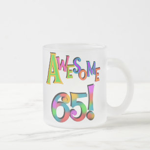 Awesome 65 Birthday Tshirts and Gifts Frosted Glass Coffee Mug