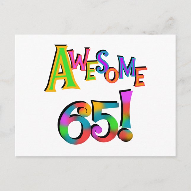 Awesome 65 Birthday Tshirts and Gifts Postcard (Front)