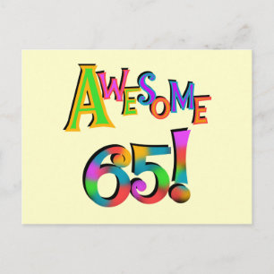 Awesome 65 Birthday Tshirts and Gifts Postcard