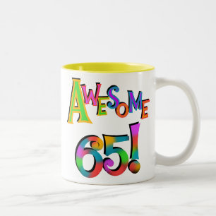Awesome 65 Birthday Tshirts and Gifts Two-Tone Coffee Mug