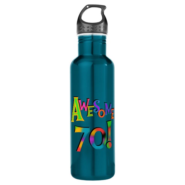 Awesome 70 Birthday T-shirts and 710 Ml Water Bottle (Front)