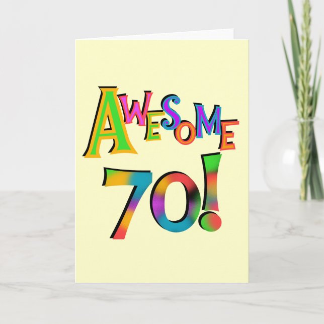 Awesome 70 Birthday T-shirts and Gifts Card (Front)