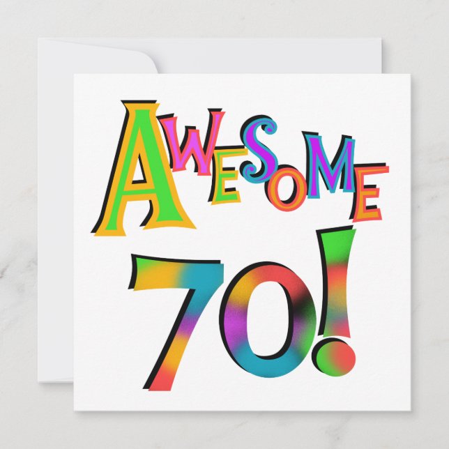 Awesome 70 Birthday T-shirts and Gifts Card (Front)