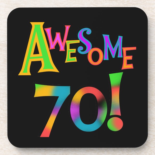 Awesome 70 Birthday T-shirts and Gifts Coaster (Front)