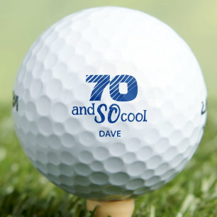 Awesome 70th Birthday Grandpa - Cool Blue Gift Golf Balls