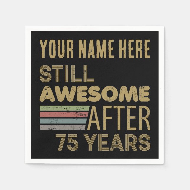 Awesome 75th Birthday Custom Napkin (Front)