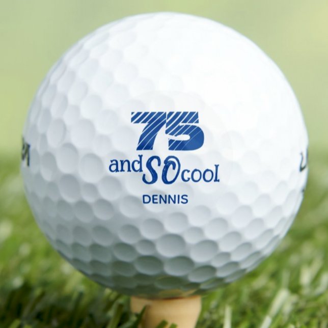 Awesome 75th Birthday Dad Cool Blue Custom Golf Balls (Creator Uploaded)