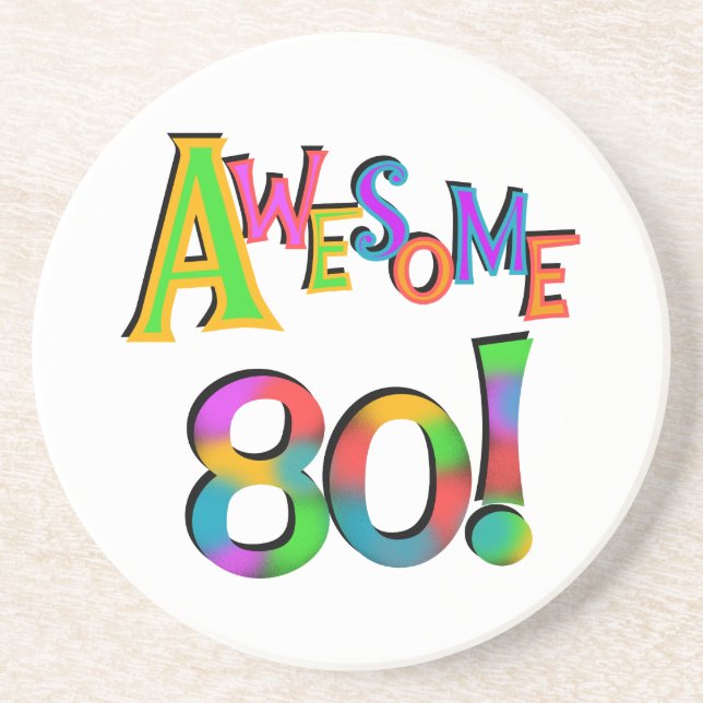 Awesome 80 Birthday T-shirts and Gifts Coaster (Front)