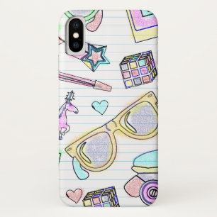 Awesome 80's Colouring Book Pattern iPhone X Case
