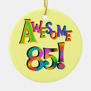Awesome 85 Birthday T-shirts and Gifts Ceramic Tree Decoration