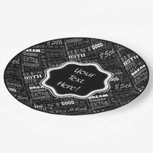 Awesome 85th Birthday Party Personalised Monogram Paper Plate