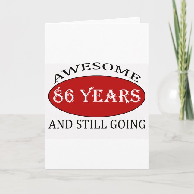 awesome 86 years old birthday designs card (Front)