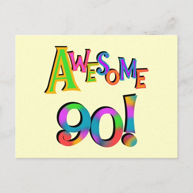 Awesome 90 Birthday T-shirts and Gifs Postcard (Front)